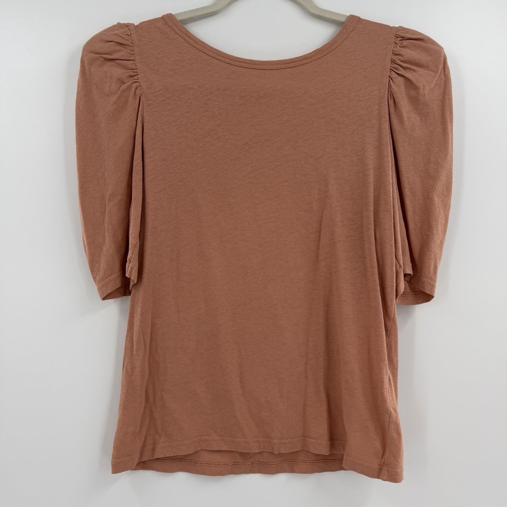 Nation LTD Blush Pink Puff Sleeve Top Size Small Linen Blend